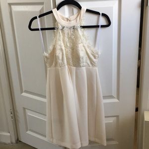 Ivory BCBGeneration dress with lace detailing